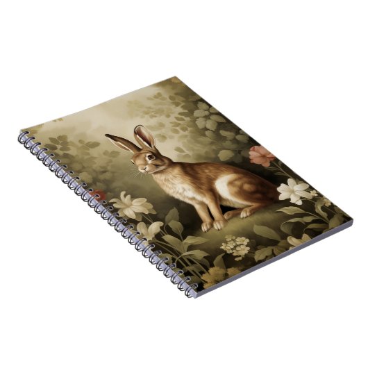 Vintages Waldhollbit im Blumenwald Notizblock (Rechte Seite)