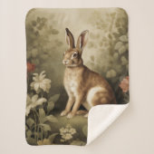 Vintages Waldhollbit im Blumenwald Sherpadecke (Vorderseite)