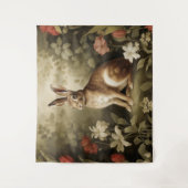 Vintages Waldhollbit im Blumenwald Wandteppich (Vorderseite)