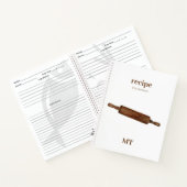 Vintages Walzen Button Rezept Kochbuch Monogramm Notizblock (Innenseite)