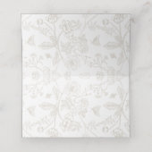 Vintages Wappen Beige Monogramm Hochzeit Platzkarte (Innenseite Aufgefaltet)