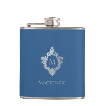 Vintages Wappen für die Blaue Monogrammbezeichnung