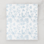 Vintages Wappen mit blauer Blume Platzkarte (Innenseite Aufgefaltet)