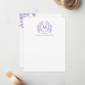 Vintages Wappen, Monogramm Mitteilungskarte (Vorderseite/Rückseite Beispiel)