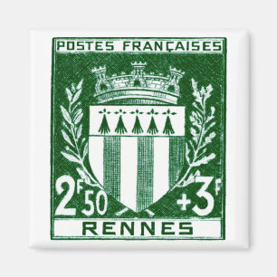 Vintages Wappen Rennes, Frankreich Magnet
