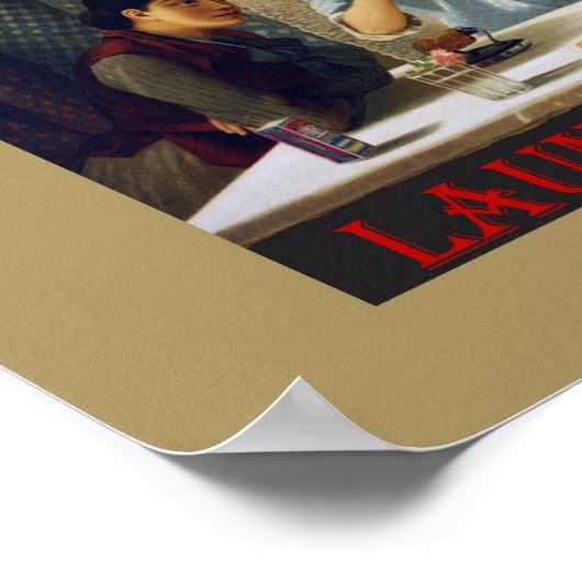 Vintages Wäscheservice Poster (Ecke)