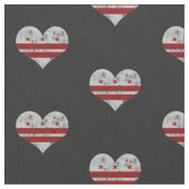Vintages Washington D.C. Flag Hearts Stoff (Nahaufnahme)