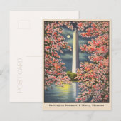Vintages Washington Monument & Cherry Blossoms DC Postkarte (Vorne/Hinten)