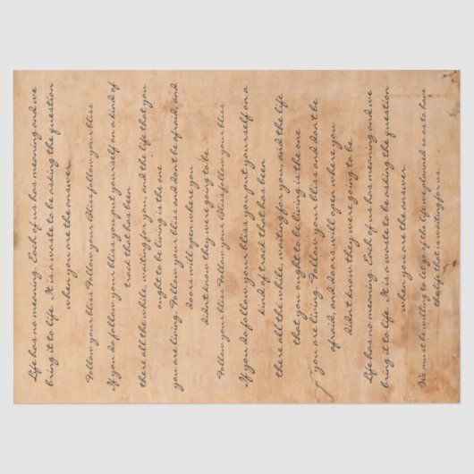 Vintages Wasser befleckte Seidenpapier (Vorderseite)