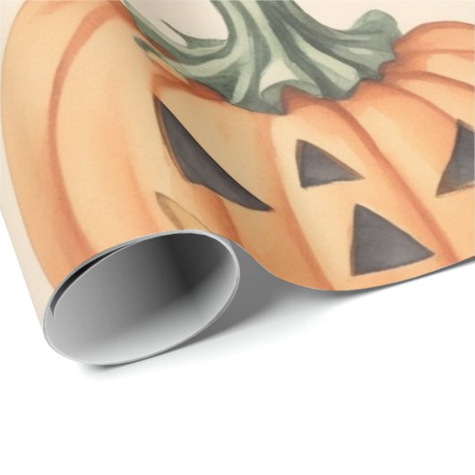 Vintages WasserfarbenHalloween Geschenkpapier (Rolleneckpunkt)