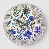 Vintages Wasserfarbenmuster Große Wanduhr (Vorderseite)