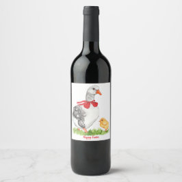 Vintages Wasserfarbenspiel Weinetikett
