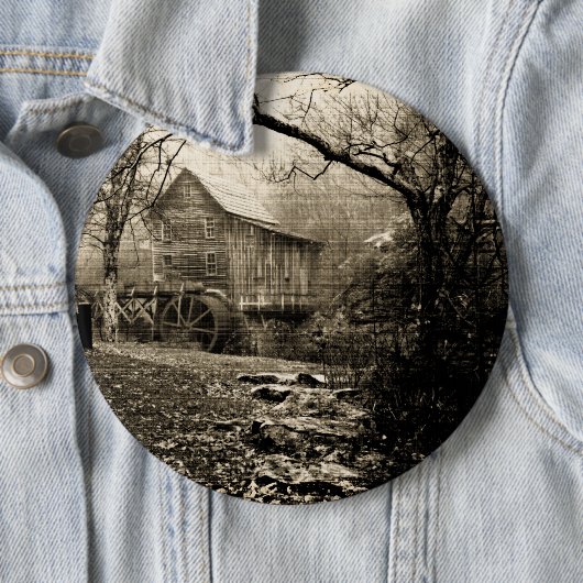 Vintages Wasserrad Button (Beispiel)