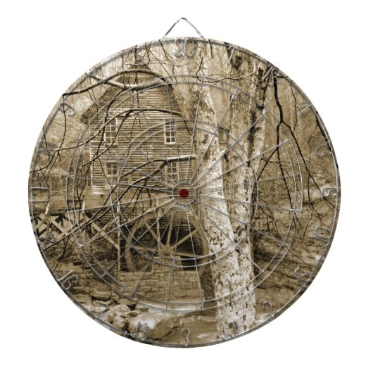 Vintages Wasserrad Dartscheibe (vorne)