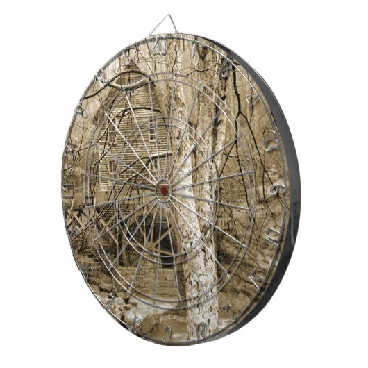 Vintages Wasserrad Dartscheibe (Vorderseite rechts)