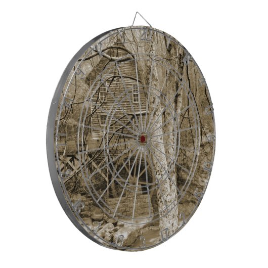 Vintages Wasserrad Dartscheibe (Vorderseite Links)