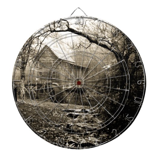 Vintages Wasserrad Dartscheibe (vorne)