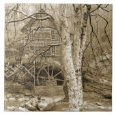 Vintages Wasserrad Fliese (Vorderseite)