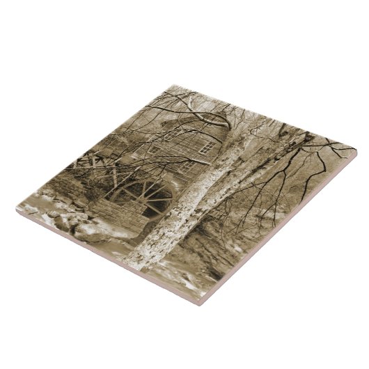 Vintages Wasserrad Fliese (Seite)