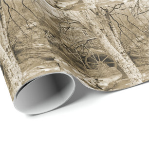 Vintages Wasserrad Geschenkpapier