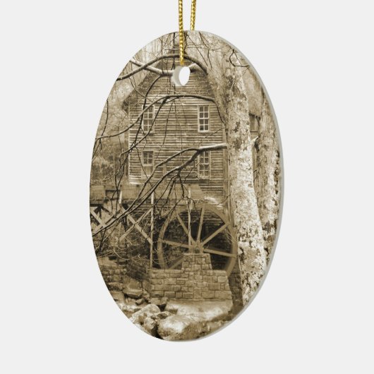 Vintages Wasserrad Keramik Ornament (Links)