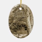 Vintages Wasserrad Keramik Ornament (Vorne)