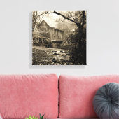 Vintages Wasserrad Leinwanddruck (Insitu (Wohnzimmer))