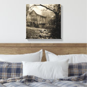 Vintages Wasserrad Leinwanddruck (Insitu (Schlafzimmer))