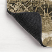 Vintages Wasserrad Mousepad (Ecke)