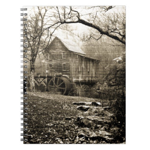 Vintages Wasserrad Notizblock