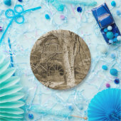 Vintages Wasserrad Pappteller (Party)