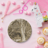 Vintages Wasserrad Pappteller (Party)