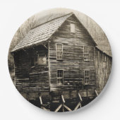 Vintages Wasserrad Pappteller (Vorderseite)