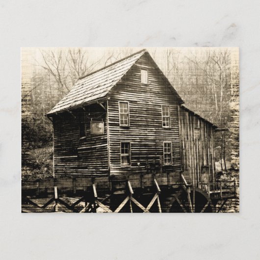 Vintages Wasserrad Postkarte (Vorderseite)