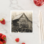 Vintages Wasserrad Serviette (Beispiel)