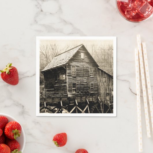 Vintages Wasserrad Serviette (Beispiel)