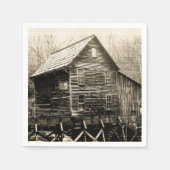 Vintages Wasserrad Serviette (Vorderseite)