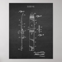 Vintages Wasserski Patent Nr. 4 Seehausdekor Poster
