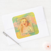 Vintages Wasserzeichen, niedlich Quadratischer Aufkleber (Umschlag)