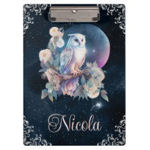 Vintages Watercolor Celestie Fantasy Owl