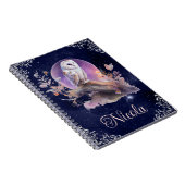 Vintages Watercolor Celestie Fantasy Owl Notizblock (Rechte Seite)