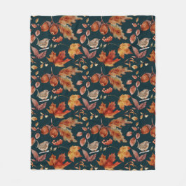 Vintages Watercolor Herbstmuster Fleecedecke