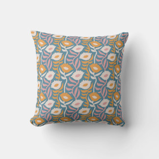 Vintages Wavy Retro Groovy Pastel Floral Muster Kissen