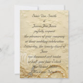 Vintages Wedding Spitze-Hochzeits-Kleid und Perlen Einladung (Rückseite)