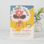 Vintages weibliches Brautparty Einladung (Stehend Vorderseite)