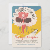 Vintages weibliches Brautparty Einladung (Vorderseite)