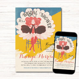 Vintages weibliches Brautparty Einladung