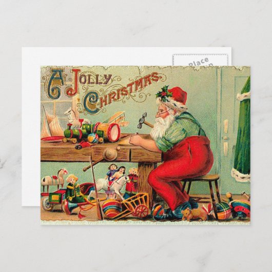 Vintages Weihnachten an Sankt Werkstatt (Vorne/Hinten)