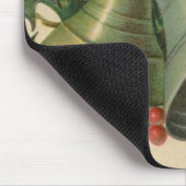Vintages Weihnachten Bell und Stechpalme Mousepad (Ecke)