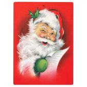Vintages Weihnachten, das Sankt blinzelt Klemmbrett (Rückseite)